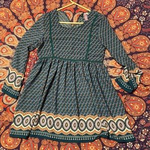 Francesca’s blue and beige dress